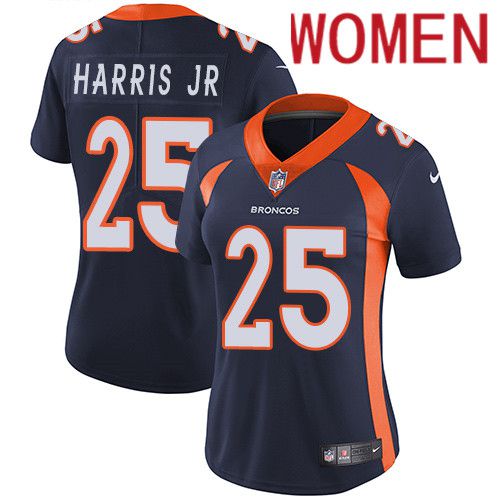 Women Denver Broncos #25 Chris Harris Jr Navy Blue Nike Vapor Limited NFL Jersey->women nfl jersey->Women Jersey